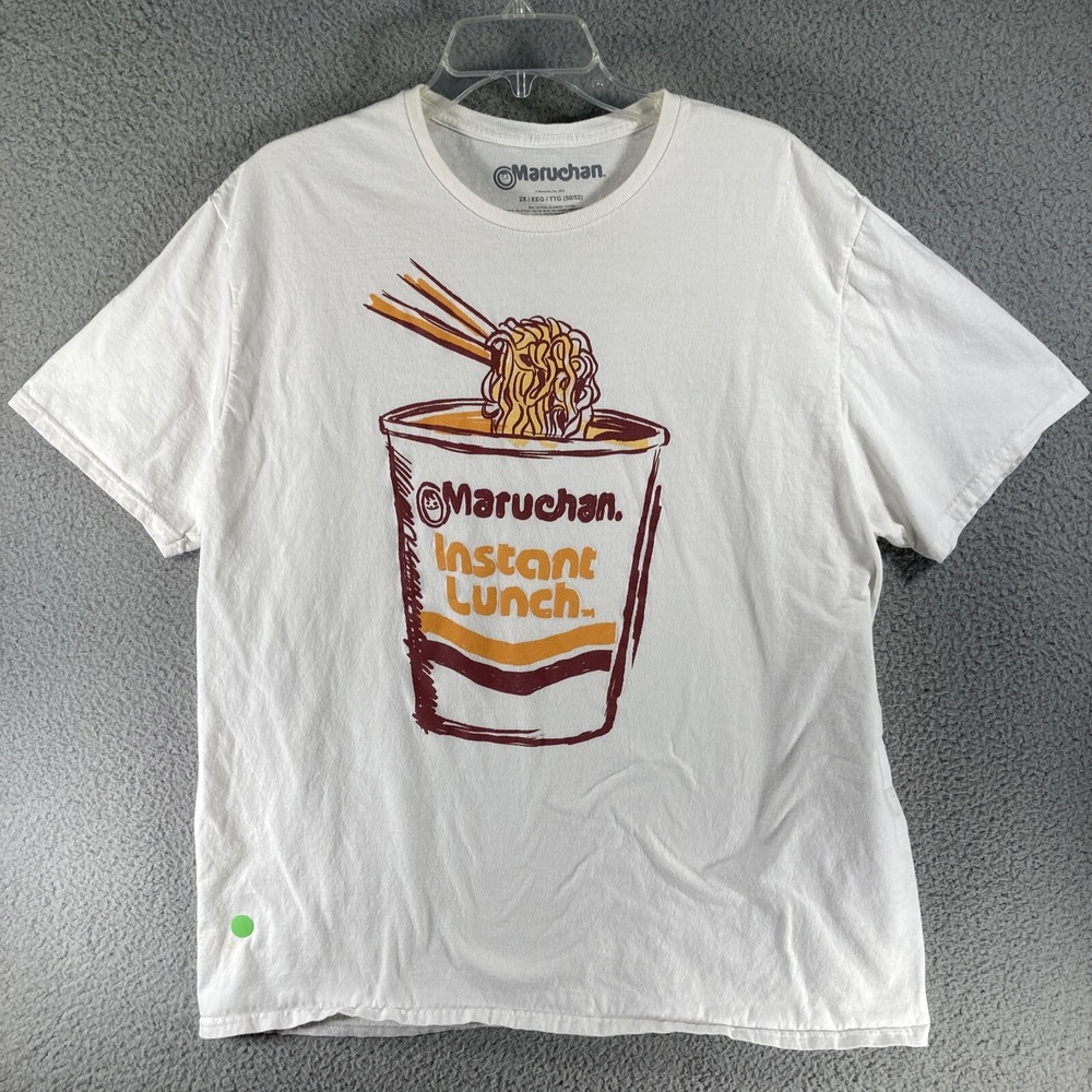 Maruchan Instant Lunch T-Shirt Mens 2XL White Graphic Noodle Cup Short Slv FLAW